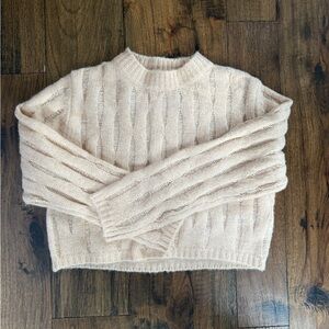 Zara Girls Cream Knit Sweater Size 9–10 | Soft Ribbed Pullover